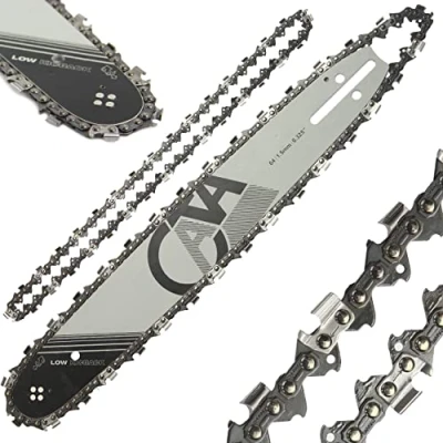 Image de Set lame barre 2 chaînes 38 cm 15&quot; pour tronçonneuse pas chaîne 0,325&quot; 64 maillons largeur 1,5 mm