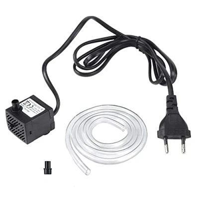 Image de pompe submersible, mini à eau ultra silencieuse, eau, avec 2 buses, ventouses de succion et un tuyau 50cm pour aquariums, fountains,réservoirs poisson,sûr,économie,3W (UE)