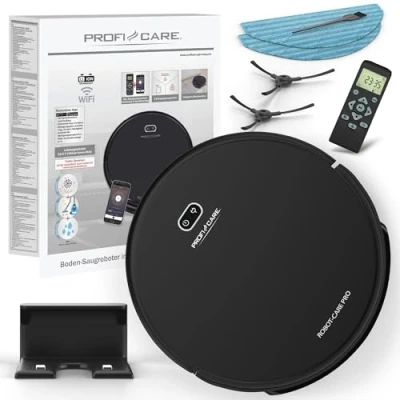 Image de Aspirateur robot connecté Wifi avec fonction d&#039;essuyage Noir Proficare PC BSR3108