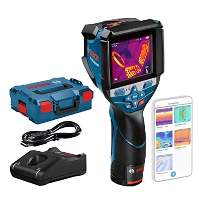 Image de Bosch Professional Caméra thermique GTC 600 C 12V System (1 batterie 12 V, avec fonction appli, plage de températures : 20C à +600C, résolution 256x192 px, en coffret L Boxx)