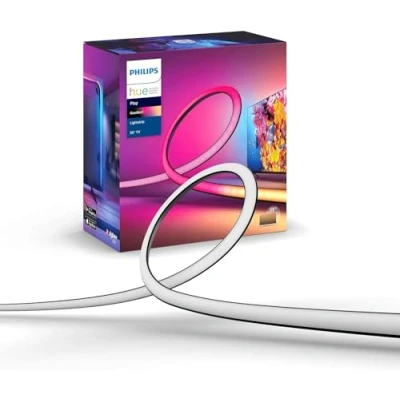 Image de Philips Lightstrip Hue Play Gradient pour TV 55 pouces, synchronisation de la lumière avec l&#039;écran (nécessite Sync Box non fourni), fonctionne Alexa, Google Assistant et Apple Homekit