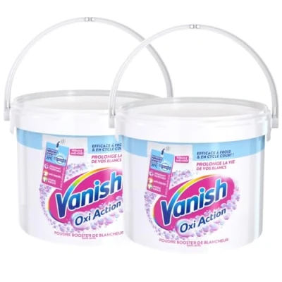 Image de Vanish Oxi Action Booster de Blancheur Détachant Textile &amp; Raviveur Poudre efficace dès 20 lot 2 x 2,7 Kg