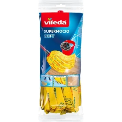 Image de Vileda Recharge Soft pour Balai à Franfges Supermocio Jaune, Lot de 2