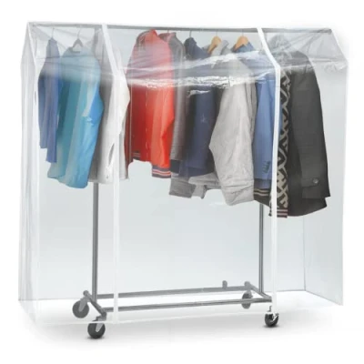 Image de Tatkraft Protector Housse Transparente pour Tringle à vêtements, Protection Contre Les Rayons UV, la poussière, saleté, odeurs, Pluie, en PVC avec 2 Fermetures éclair, L120 cm