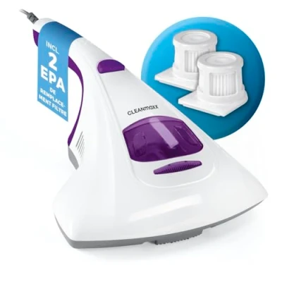 Image de CLEANmaxx aspirateur d&#039;acariens INCL. 2 filtres EPA lumière UV C stérilisée à Main pour Matelas, nettoyant de Matelas Anti acariens détruit 99,9% des