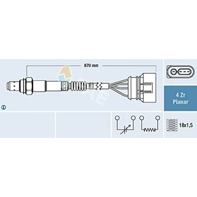 Image de FAE 77302 Sonde lambda chauffé AUDI: A4 B5 Berline, A6 C5 Avant, VOLKSWAGEN: Passat GP Break, Berline