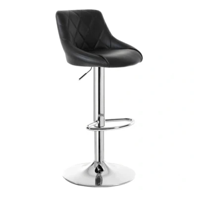 Image de WOLTU 1X Tabouret de Bar avec Dossier en Cuir Artificiel,Tabouret réglage la Hauteur,Noir 9180 1