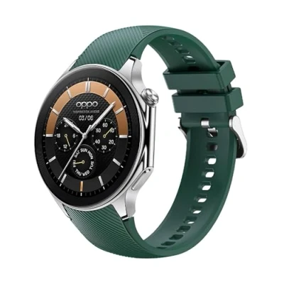 Image de GIOPUEY Bracelet Compatible avec OnePlus Watch 2/Oppo X, Souple Silicone Sangle [Résistant à l&#039;usure] [Respirant] Montre Army Green