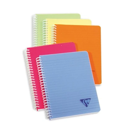 Image de Clairefontaine 328546C Collection Linicolor Fresh Un Carnet à Spirale A5 14,8x21 cm 180 Pages Lignées Papier Blanc 90 g Couverture Polypro Transparent Couleur Aléatoire