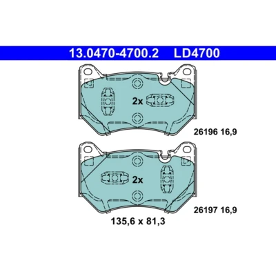 Image de ATE 13.0470 4700.2 Jeu de plaquettes frein préparé pour indicateur d&#039;usure, contact signal d&#039;usure exclu AUDI: Q5, Q5 SUV Sportback
