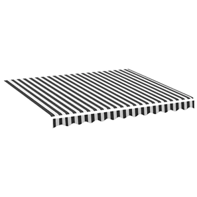 Image de vidaXL Tissu de Remplacement pour Auvent Toile d&#039;Auvent Rechange Store Banne Jardin Terrasse Extérieur Anthracite et Blanc 3x2,5 m