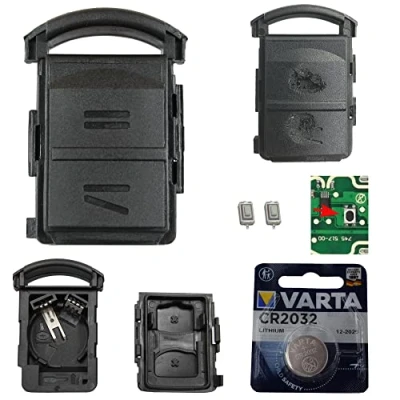 Image de Kit de réparation clé voiture avec 2 boutons + poussoirs batterie CR2032 compatible Opel Corsa C Meriva A Combo Tigra B