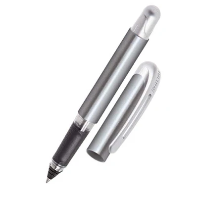 Image de ONLINE stylo roller ergonomique Metallic Stone │ pour l&#039;école et le lycée poignée souple gauchers, droitiers cartouches d&#039;encre standard, rechargeables, couleur bleue stylos étudiants