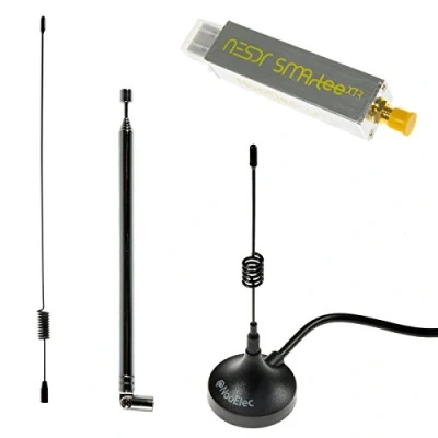 Image de NooElec NESDR SMArTee XTR Bundle Premium RTL SDR avec Gamme de réglage étendue, boîtier en Aluminium, Torsion, 0,5PPM TCXO, entrée SMA et 3 antennes. RTL2832U &amp; E4000 Based Software Defined Radio