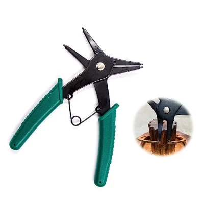 Image de Pinces à Circlip Anneau éLastique Circlips Snap Ring 2 en 1, Retrait De L&#039;Outil Remontage Interne Externe Double Usage Pour DiamèTre 10 mm 40 mm, Vert Noir