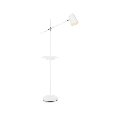 Image de Markslöjd LINEAR Lampadaire Liseuse avec tablette et port USB H144cm Blanc