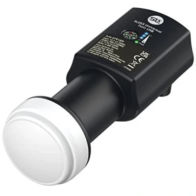 Image de SLx Double LNB avec détecteur de Signal intégré, 4K Satellite HD 2 Sorties KU Bande Universelle pour Sky HD/Freesat