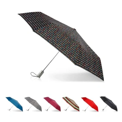 Image de Totes Titan Grand parapluie écologique coupe vent et résistant à l&#039;eau avec ouverture automatique fermeture automatique, motif floral petites fleurs, taille unique