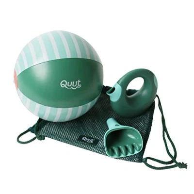 Image de QUUT Set de Jardin Contenant 1 Ballon Gonflable arrosoir Cana et Raki (rateau Pelle 2 en 1) Jardinage Plage Enfants à partir an (Vert Jardin)