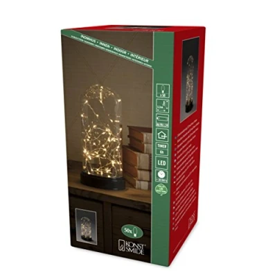 Image de Décoration lumineuse KONSTSMIDE Boule en verre ambre LED intégrée Intérieur