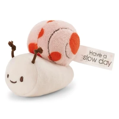 Image de NICI Doudou Escargot 12cm avec Message « Have a Slow Day » Corail Peluche Douce, Adorable pour câliner et Jouer, Enfants Adultes, Une Excellente idée Cadeau 61640