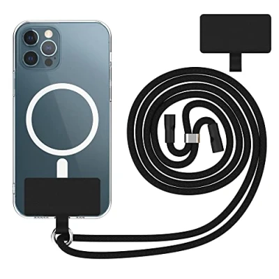 Image de NA Tour de Cou Telephone, Cordon téléphone Portable avec Support pour Casque, Universelle, Dragonne Porte Clés Réglable Compatible Tous Smartphones