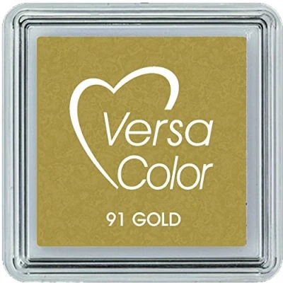 Image de Tsukineko Tampon encreur VersaColor Pigment, Petit Cube Gold, Matière synthétique, 3,4 x 2 cm