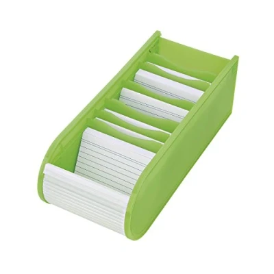 Image de Wedo 2508011 Fichier d&#039;apprentissage A8, fermeture par enroulement, 6 plaques d&#039;appui Inclus 100 cartes 21.7 x 9.2 7.3 cm, Vert clair
