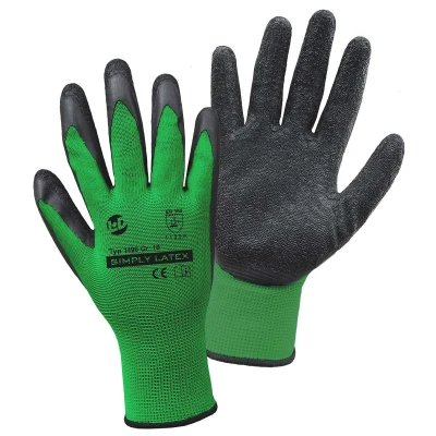 Image de L+D 1490 7 Gant de protection noir, vert Polyester, Latex