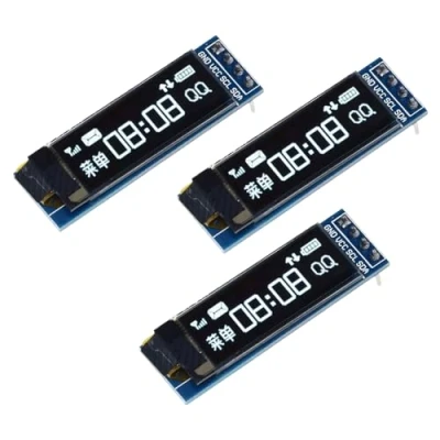 Image de GERUI 3 pcs Set 0.91 &quot;&quot;OLED LCD Display Module ecran Mini IIC 128 x 32 Device Compatible avec arduino et Autres microcontrôleurs, 3.3v 5v