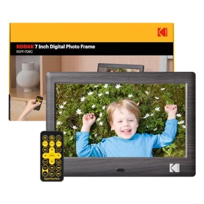 Image de KODAK Cadre Photo numérique de 7 Pouces Écran IPS Lecteur Photo/Musique/vidéo/Calendrier/Alarme, Prise en Charge USB ou Carte SD, Rotation Automatique, avec télécommande