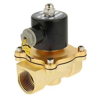 Image de Vanne électrique, DC 12V 1 pouce en laiton, 2 voies, voies Electrovanne électrique Air magnétique normalement fermé grand débit, structure simple, entretien facile.
