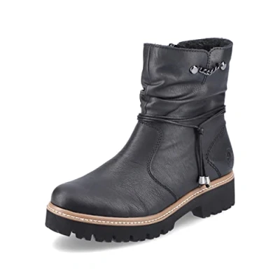Image de Rieker Femme Bottines Z5770, Dame Bottines,Bottes,Demi Bottes,Bottillon,Plat,Noir (Schwarz / 00),39 EU 6 UK