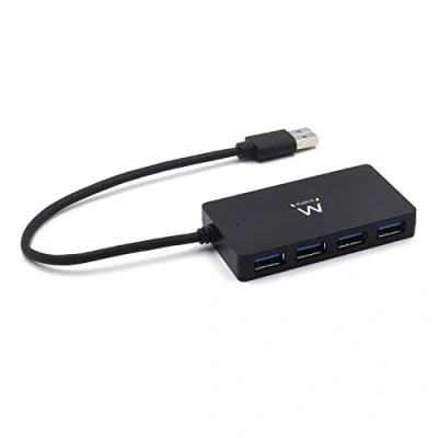 Image de Ewent EW1134 4 Ports Super Speed 5Gbps USB 3.0 HUB avec Alimentation 10W pour Notebook, PC