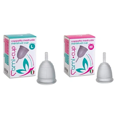 Image de Kit Mamicup® Cuope Menstruelle M+L Transparent en Silicone de Qualité Médicale Certifié par la FDA, Meilleure Alternative aux Tampon