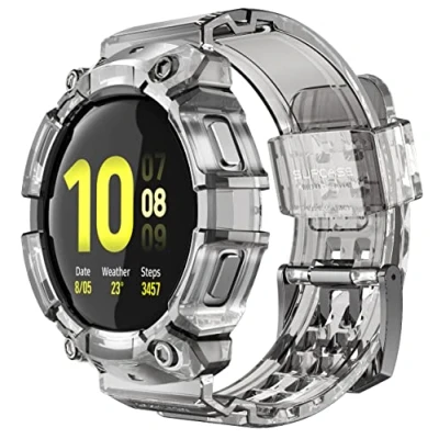 Image de SUPCASE Unicorn Beetle Pro Series Coque de protection robuste avec bandes sangle pour Galaxy Watch 4 44 mm (version 2021), noir givré