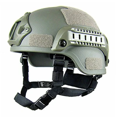 Image de Gezichta Casque tactique de protection style MICH 2001 avec support NVG et rails latéraux pour paintball, airsoft ou CS, vert militaire