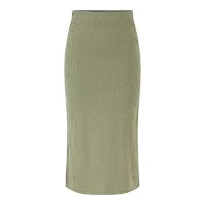 Image de PIECES PCKYLIE MW MIDI Skirt Noos Jupe, Vert Lichen, M Femme
