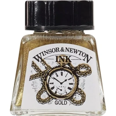 Image de Winsor &amp; Newton Encre à Dessiner Flacon 14ml 283 Or (Imitation) Série 2