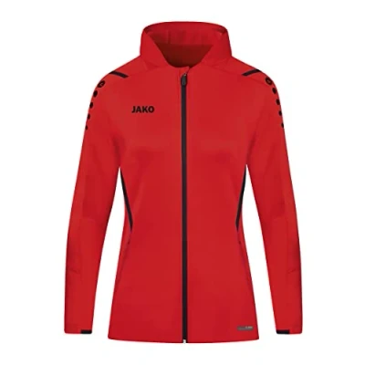 Image de JAKO Veste à Capuche Challenge, Mixte Enfant, Rouge Noir, 152