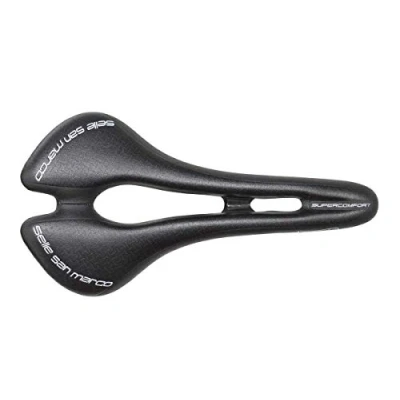 Image de Selle San Marco Aspide Supercomfort Open Fit Dynamic Narrow, de Vélo Gravel avec Siège Large et Rembourrage en Gel Amélioré, Forme Incurvée Rail Aluminium Acier Noir S2