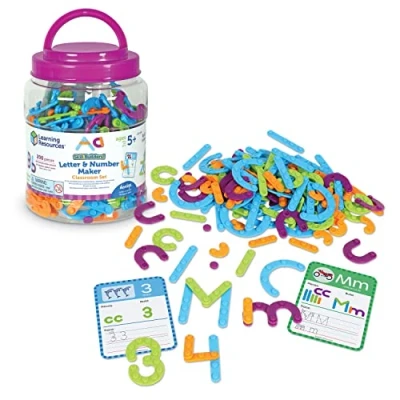 Image de Learning Resources Kit pour la Classe de Construction Lettres et Chiffres Skill Builders, Compter, Alphabet, compétences numériques, Fournitures Scolaires, Chiffres, 5+