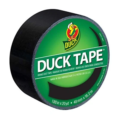 Image de Duck Ruban adhésif en tissu noir uni pour réparation, bricolage, personnalisation, décoration et matériel éducatif, 48 mm x 18,2 m