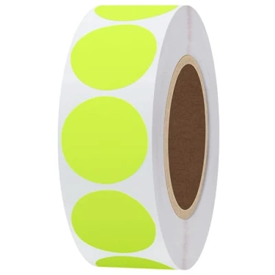 Image de Hylabelest Lot de 1 000 autocollants ronds Jaune fluo 2,5 cm (Jaune fluo, cm)
