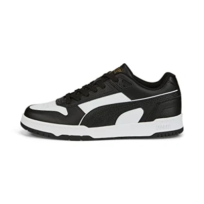 Image de Puma RBD GAME Unisex Baskets basses, Taille: 37.5, Black/white/team gold cuir et imitation de
