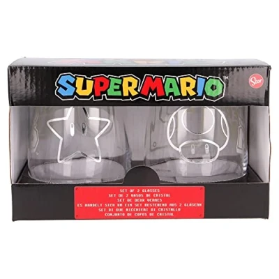 Image de Stor Lot de 2 Verres en Verre 510 ML Super Mario, Unique, Standard