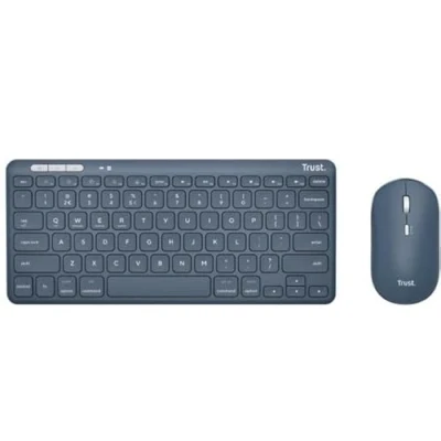 Image de Trust Lyra clavier Souris incluse Universel RF sans fil + Bluetooth QWERTY Italien Bleu Neuf