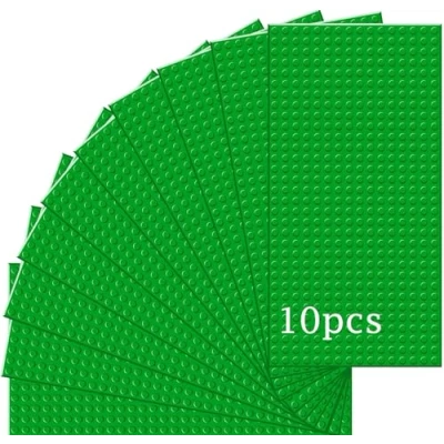 Image de Guihumz Lot de 10 Plaques Base Classiques Compatibles avec la Plupart des Marques, Plaque Construction 25,5 x 12,8 cm Rectangle(Vert)