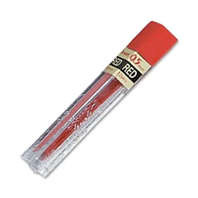 Image de Pentel PPR 5 Etui de 12 Mines 0,5 mm Rouge