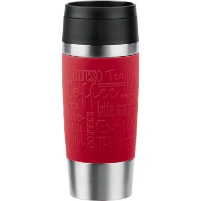 Image de Emsa N20201 Travel Mug Classic Gobelet isotherme 0,36 l Bouchon à vis confortable Acier inoxydable 4 h chaud et froid 8 100% étanche Passe au lave vaisselle Ouverture 360